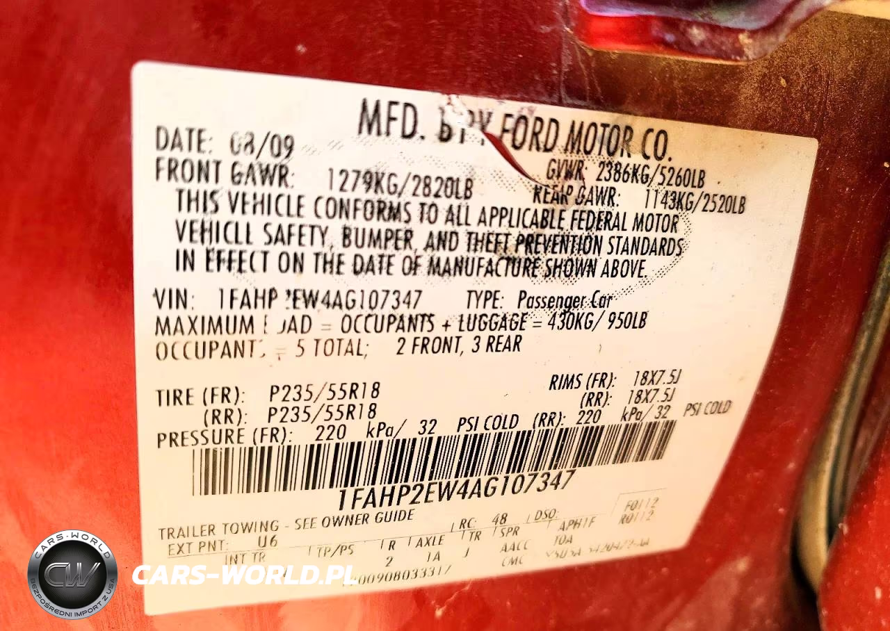 2010 Ford Taurus Sel VIN:1FAHP2EW4AG107347 - 12