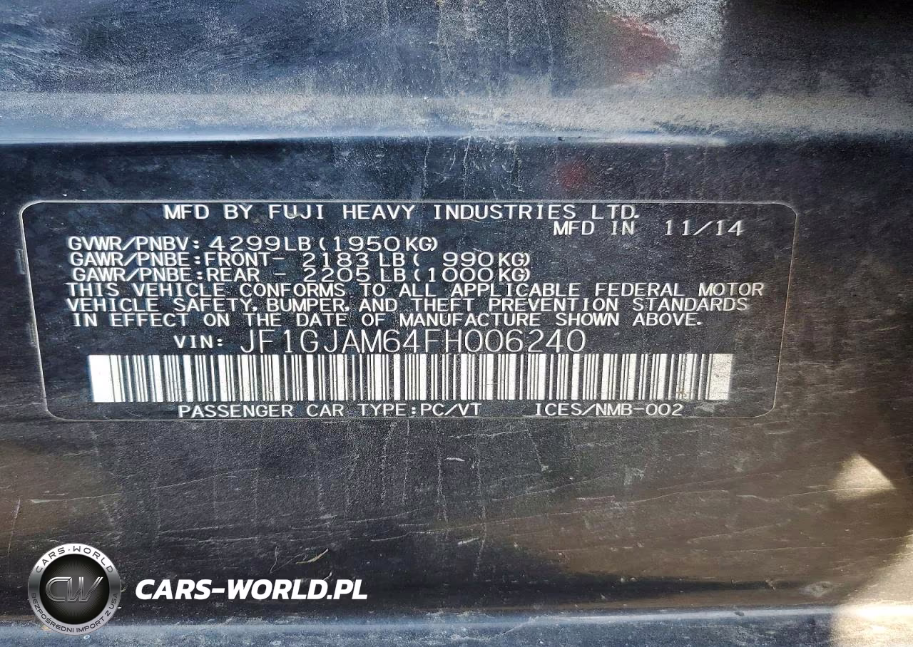 2015 Subaru Impreza Limited VIN:JF1GJAM64FH006240 - 13