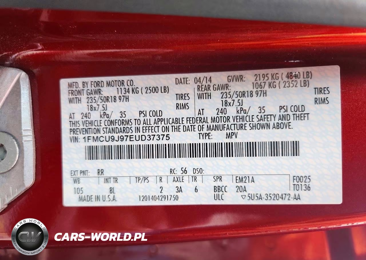 2014 Ford Escape Titanium VIN:1FMCU9J97EUD37375 - 13