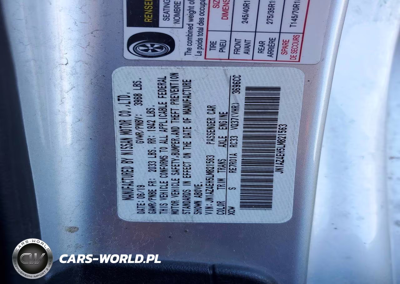 2020 Nissan 370Z Base VIN:JN1AZ4EH5LM821563 - 12