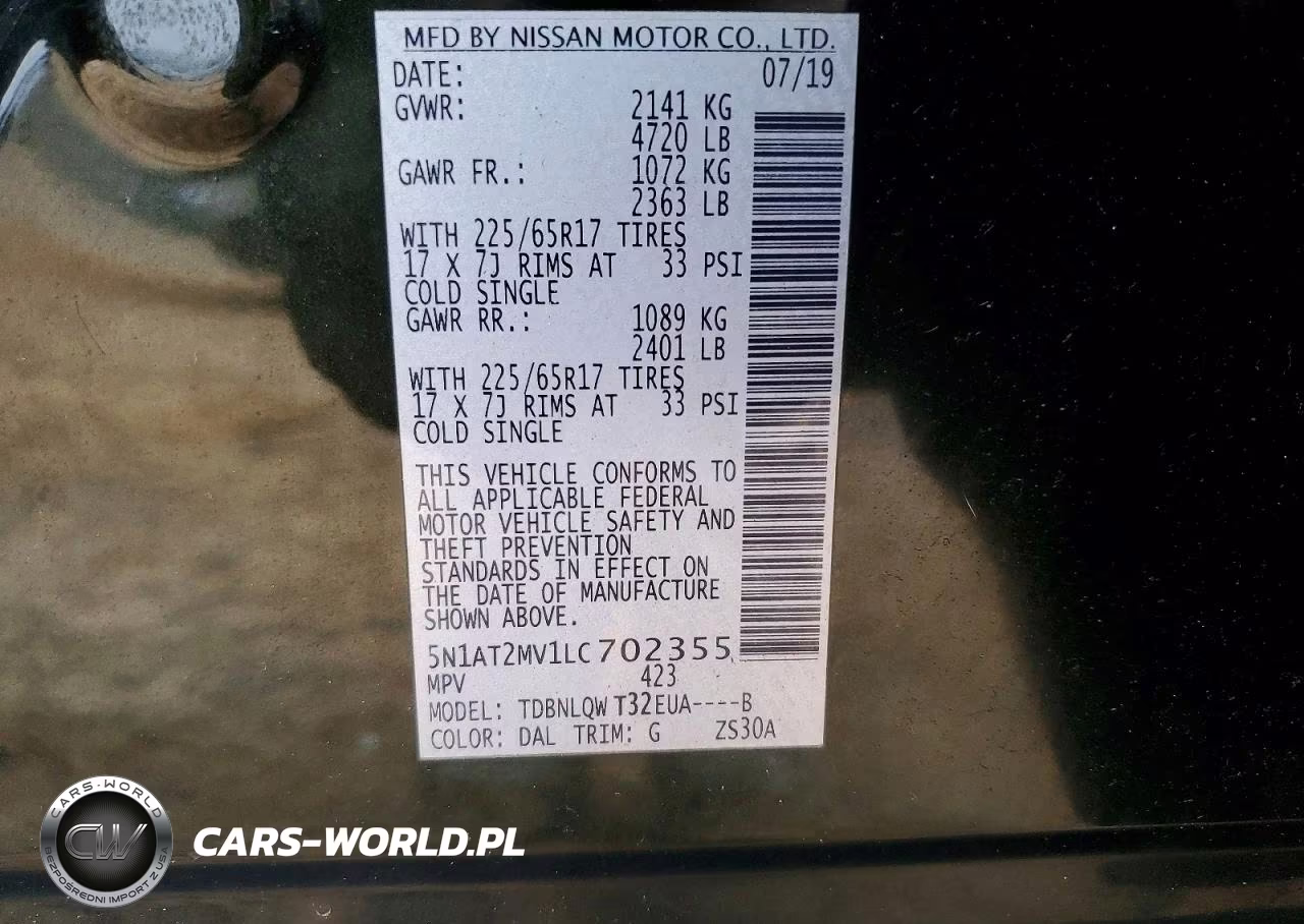 2020 Nissan Rogue S VIN:5N1AT2MV1LC702355 - 13
