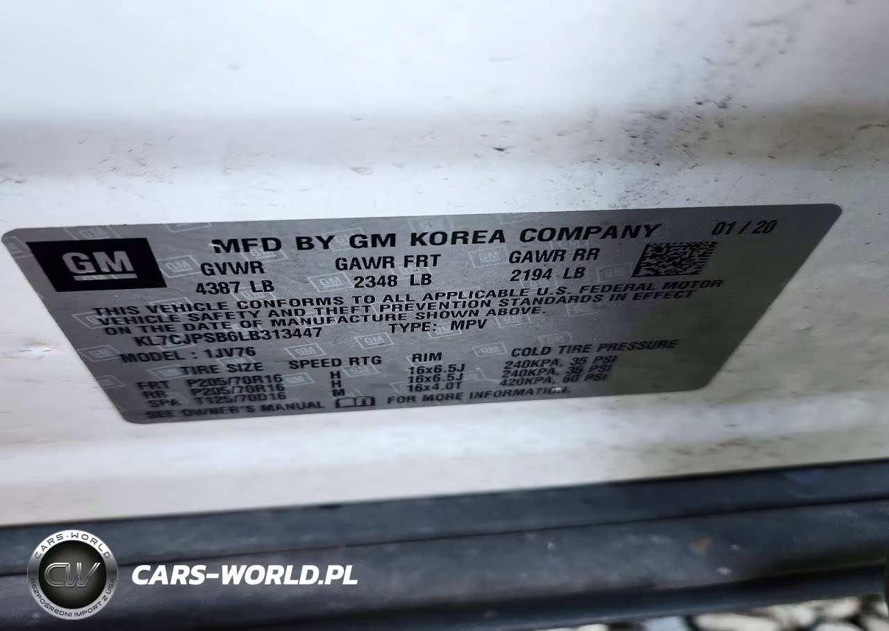 2020 Chevrolet Trax 1Lt VIN:KL7CJPSB6LB313447 - 13