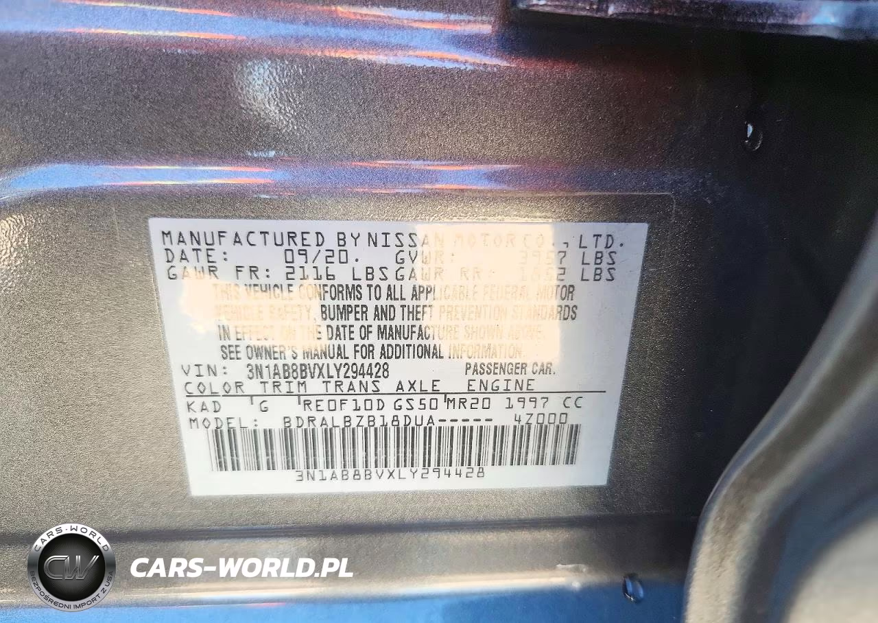 2020 Nissan Sentra VIN:3N1AB8BVXLY294428 - 12