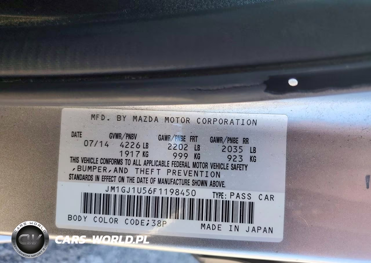 2015 Mazda 6 Sport VIN:JM1GJ1U56F1198450 - 12