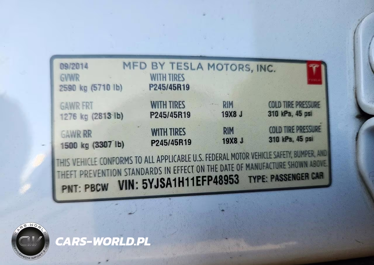 2014 Tesla Model S VIN:5YJSA1H11EFP48953 - 13