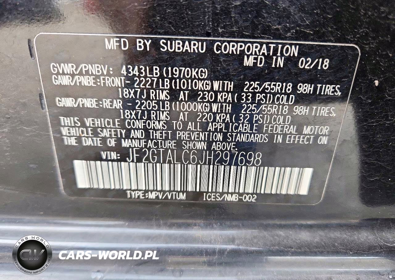 2018 Subaru Crosstrek Limited VIN:JF2GTALC6JH297698 - 13
