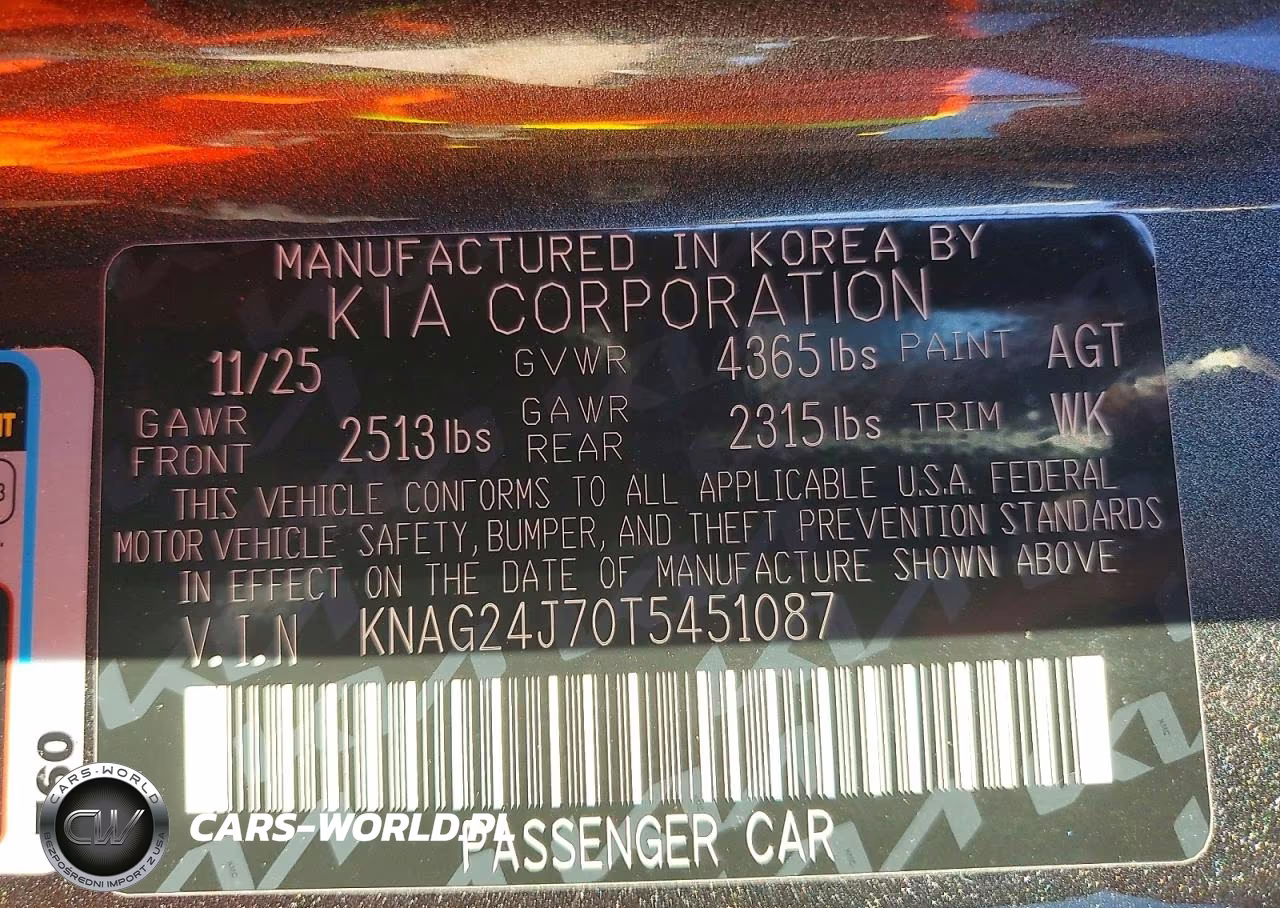 2026 Kia K5 Lxs VIN:KNAG24J70T5451087 - 12