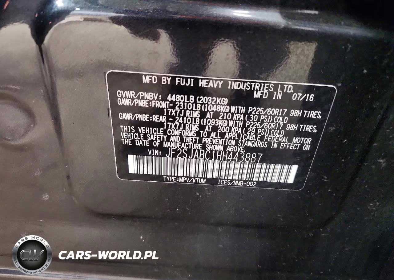2017 Subaru Forester 2.5I VIN:JF2SJABC1HH443887 - 13