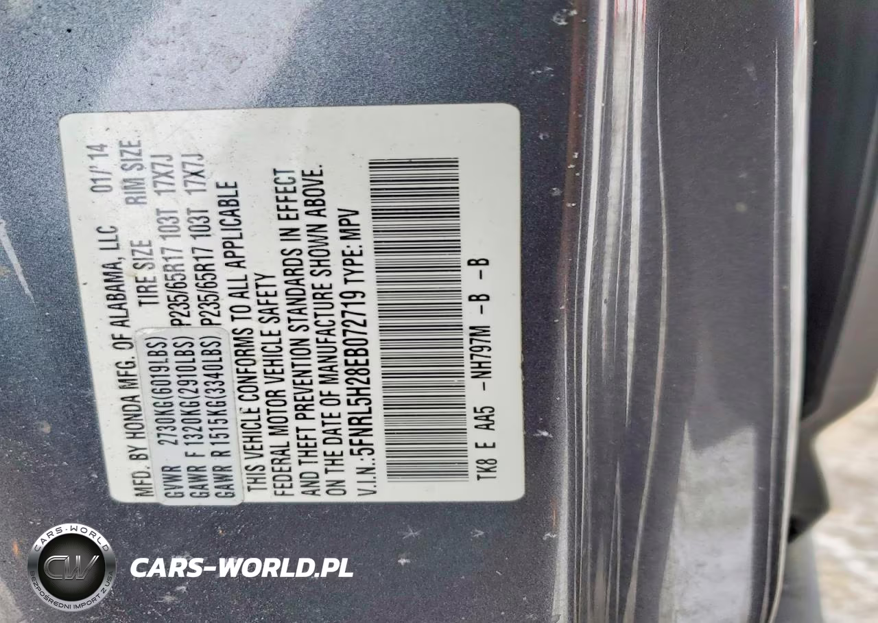 2014 Honda Odyssey Lx VIN:5FNRL5H28EB072719 - 13