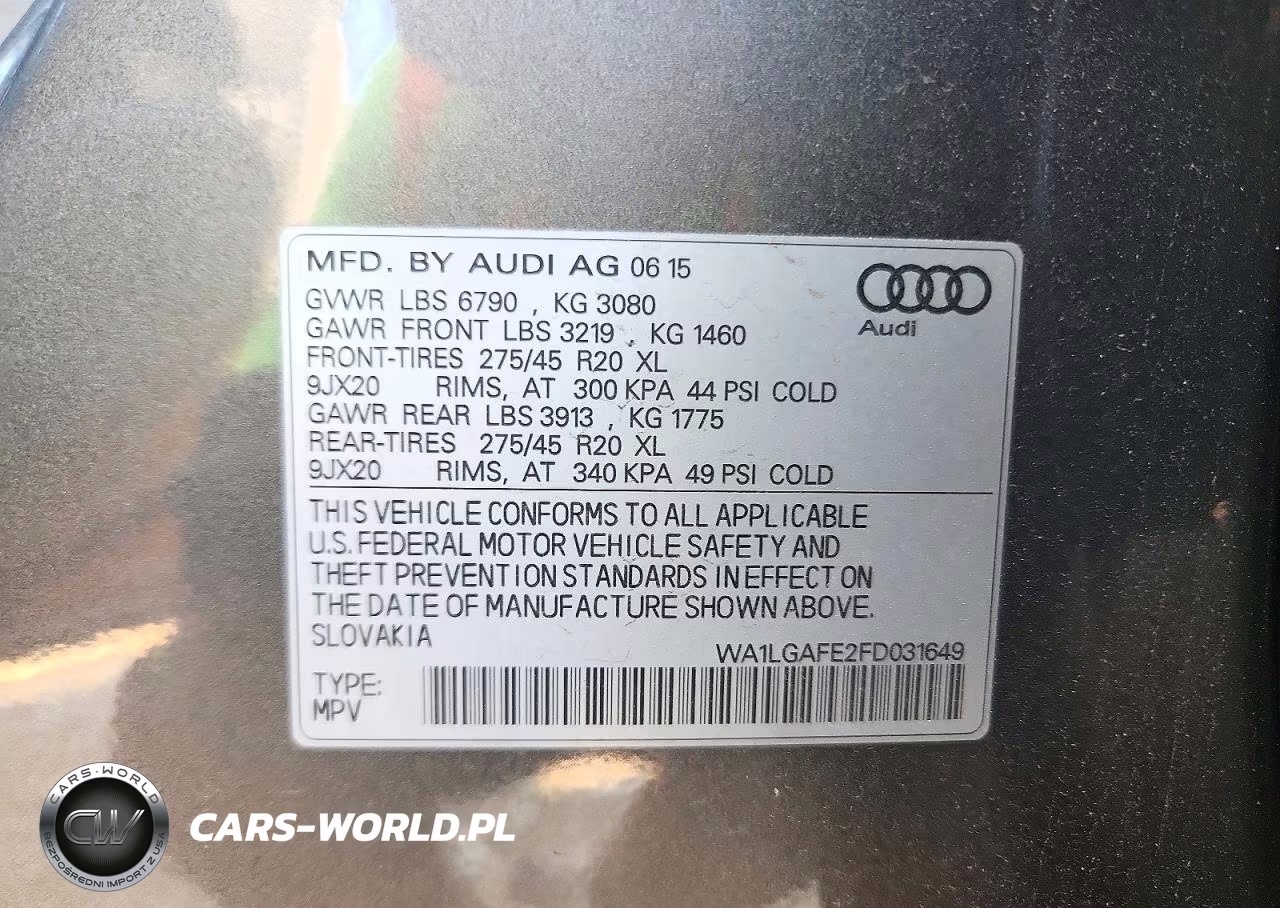 2015 Audi Q7 Premium Plus VIN:WA1LGAFE2FD031649 - 13