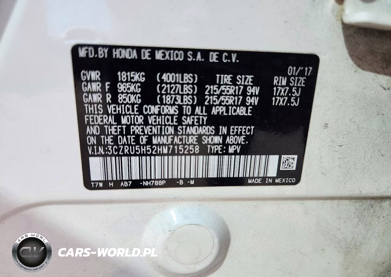 2017 Honda Hr-V Ex VIN:3CZRU5H52HM715258 - 12