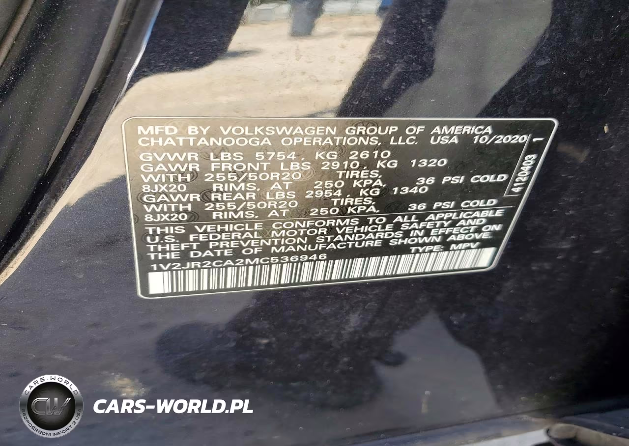 2021 Volkswagen Atlas Se VIN:1V2JR2CA2MC536946 - 13
