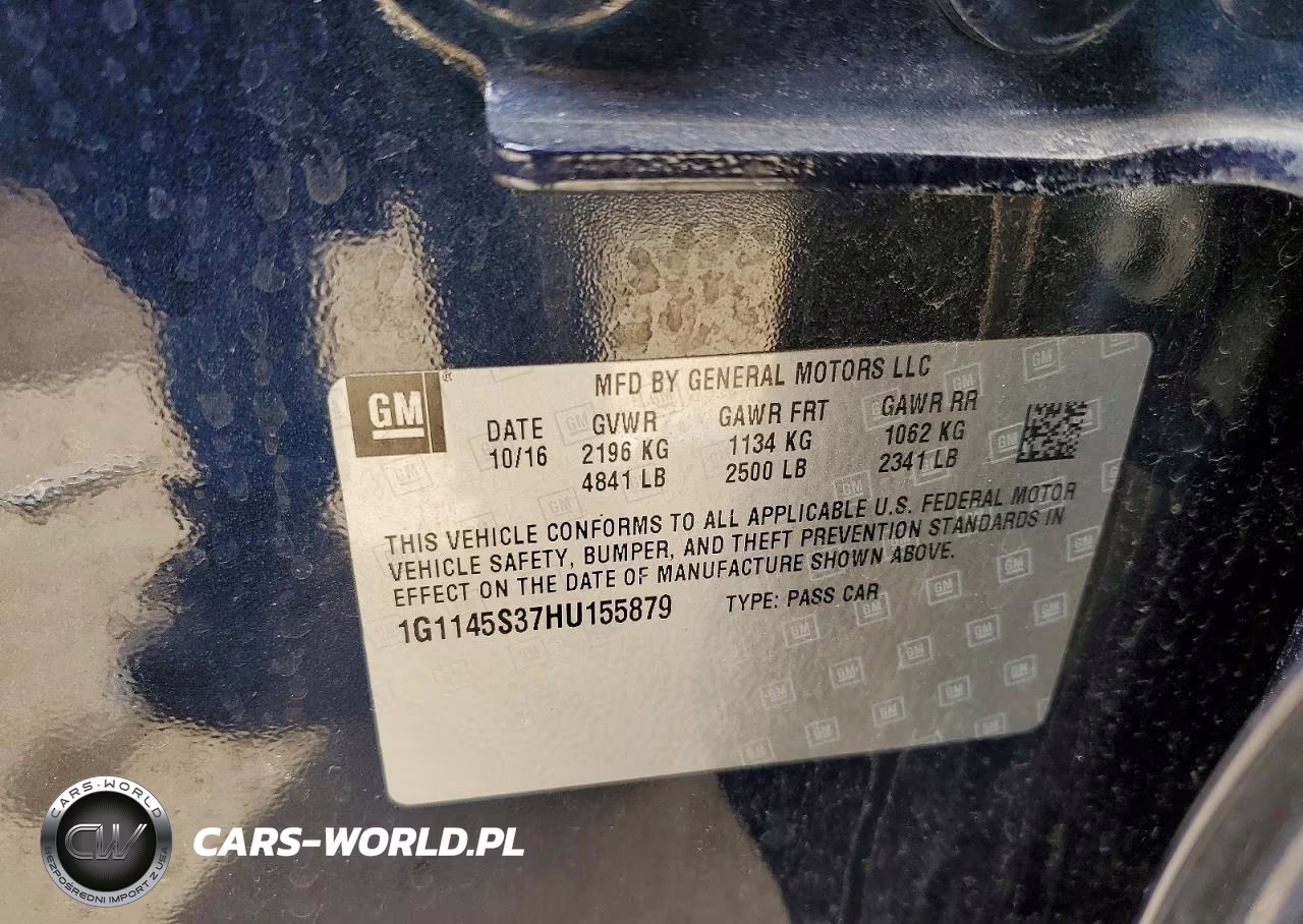 2017 Chevrolet Impala Premier VIN:1G1145S37HU155879 - 13