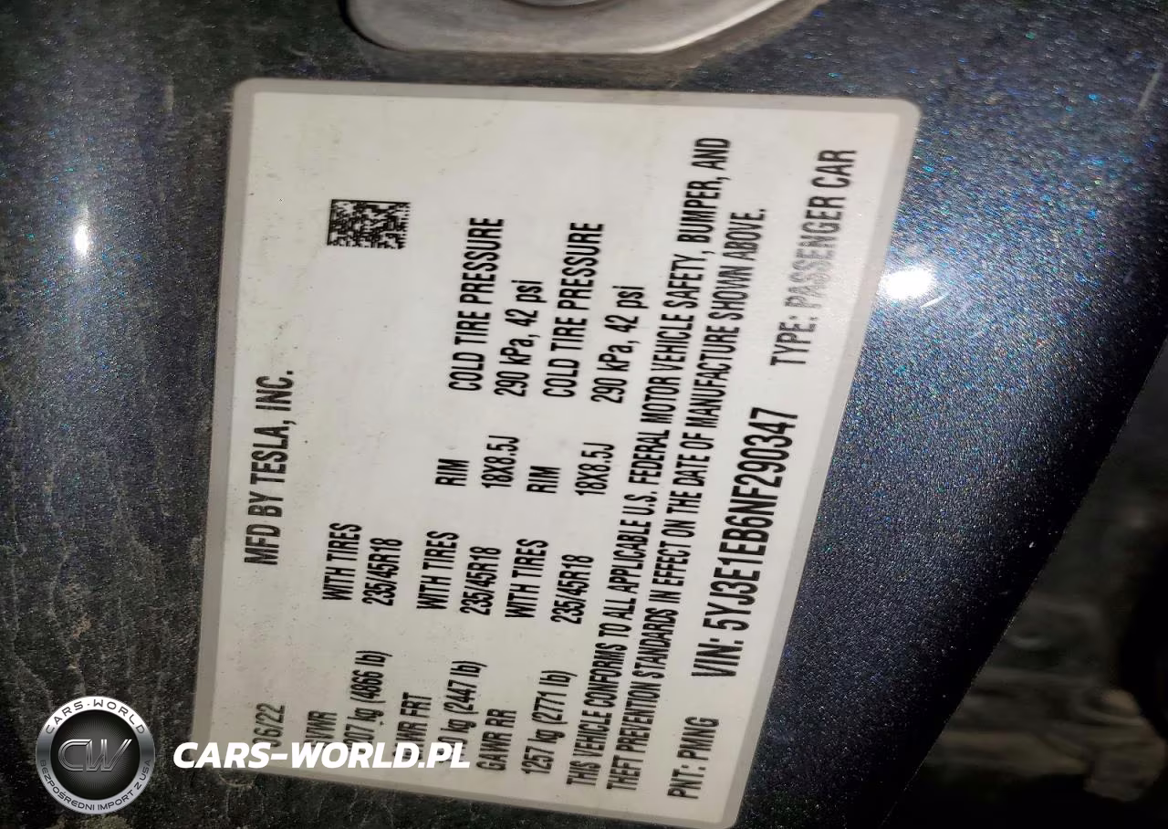 2022 Tesla Model 3 VIN:5YJ3E1EB6NF290347 - 12
