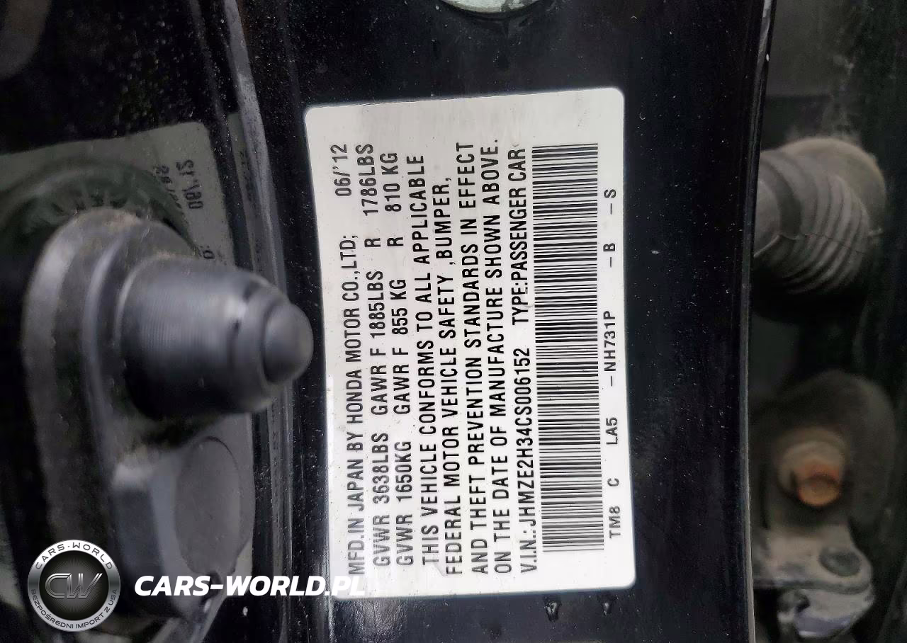 2012 Honda Insight VIN:JHMZE2H34CS006152 - 12
