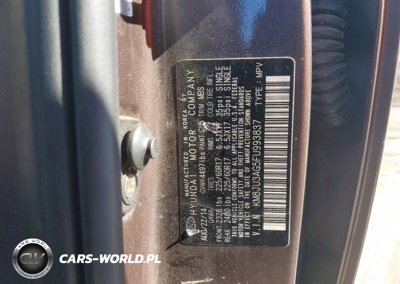 2015 Hyundai Tucson Se VIN:KM8JU3AG5FU993837 - 13