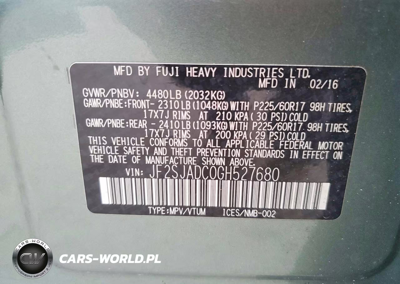 2016 Subaru Forester 2.5I Premium VIN:JF2SJADC0GH527680 - 13