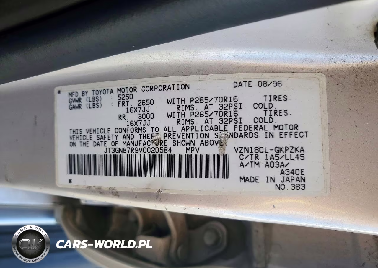 1997 Toyota 4Runner Limited VIN:JT3GN87R9V0020584 - 13