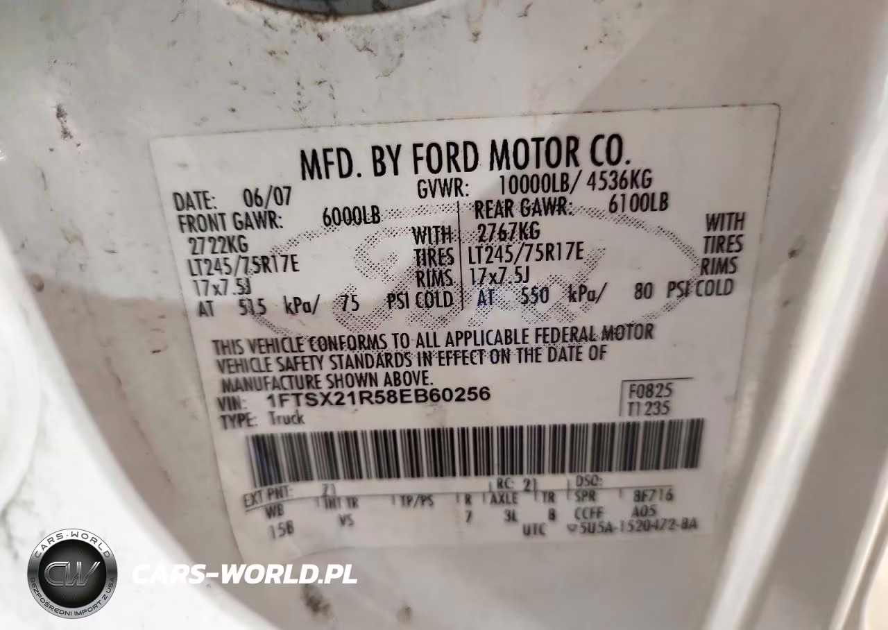 2008 Ford F250 Super Duty VIN:1FTSX21R58EB60256 - 12