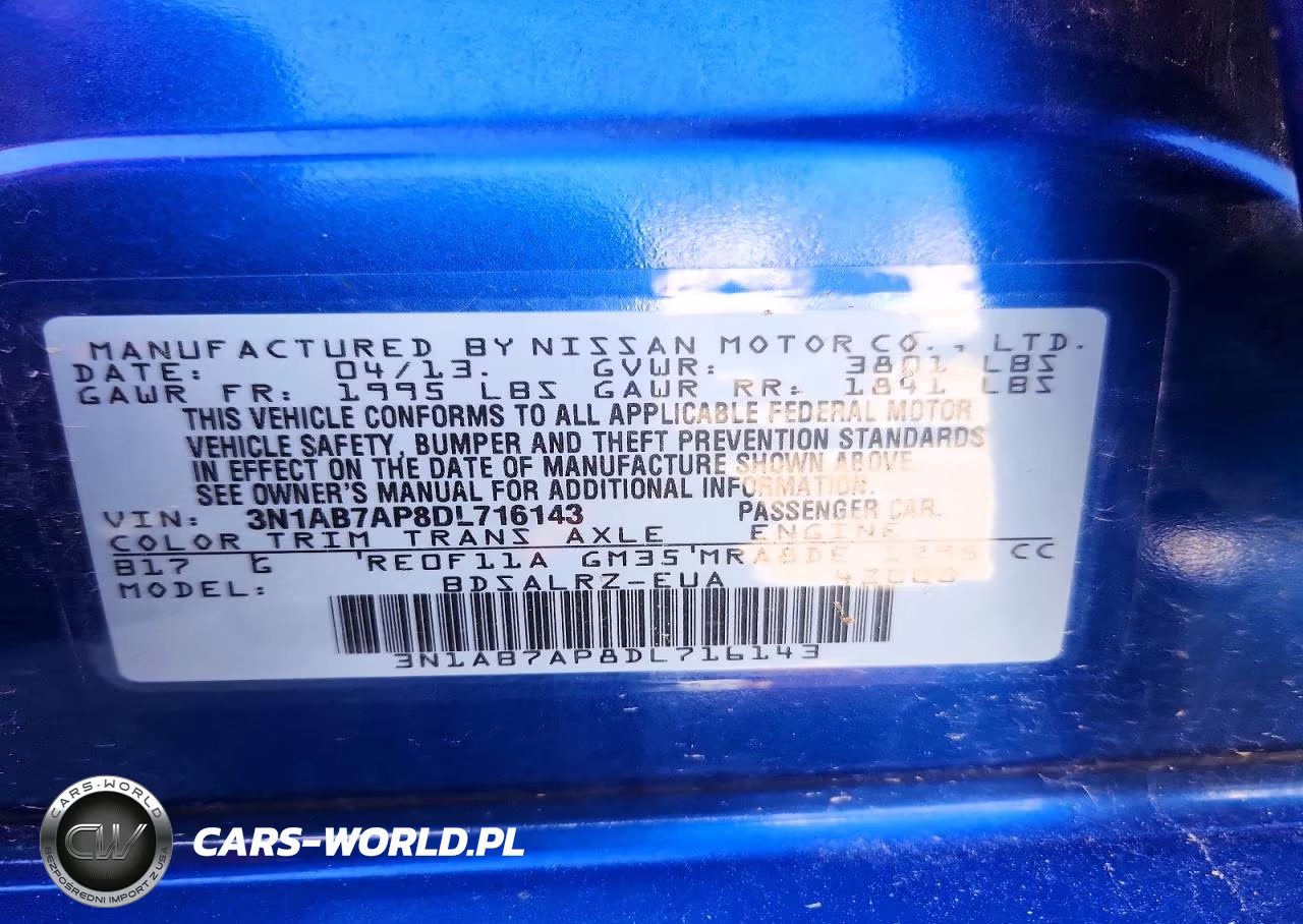 2013 Nissan Sentra S VIN:3N1AB7AP8DL716143 - 12