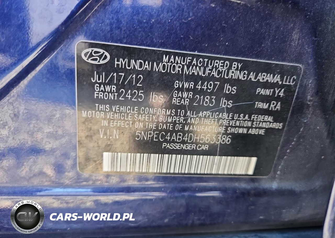 2013 Hyundai Sonata Limited 2.0T VIN:5NPEC4AB4DH563386 - 12
