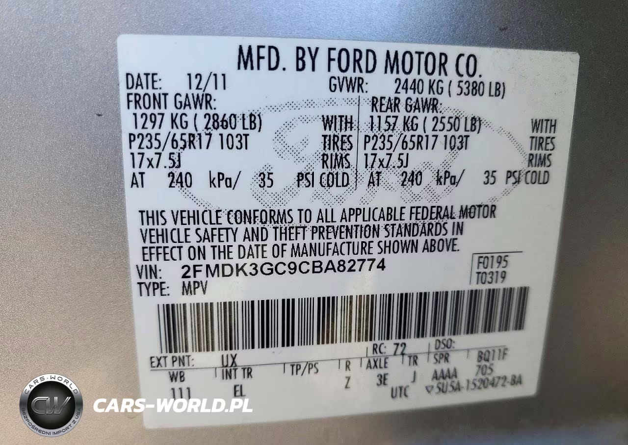 2012 Ford Edge Se VIN:2FMDK3GC9CBA82774 - 14