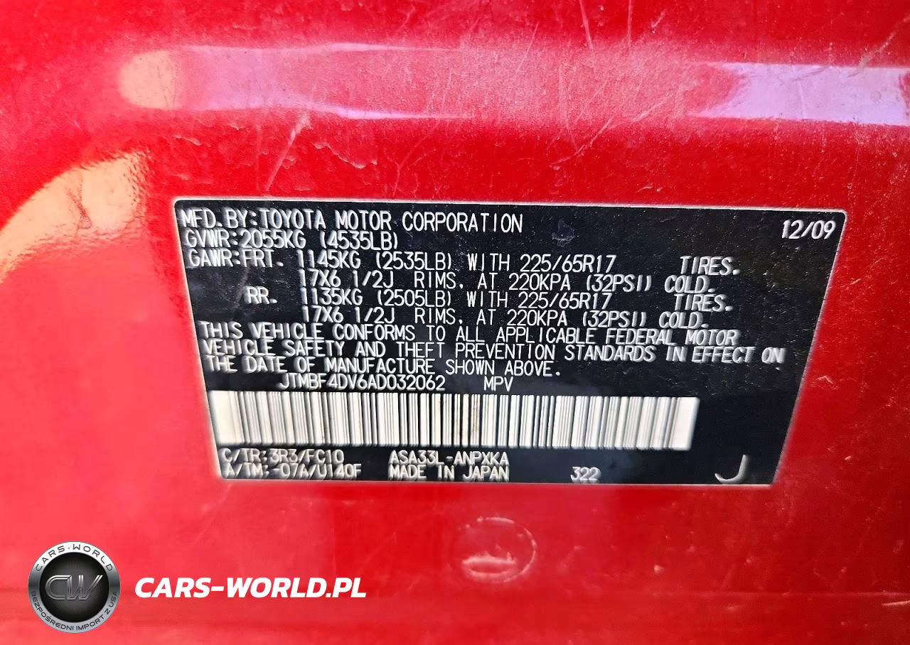 2010 Toyota Rav4 Base VIN:JTMBF4DV6AD032062 - 12