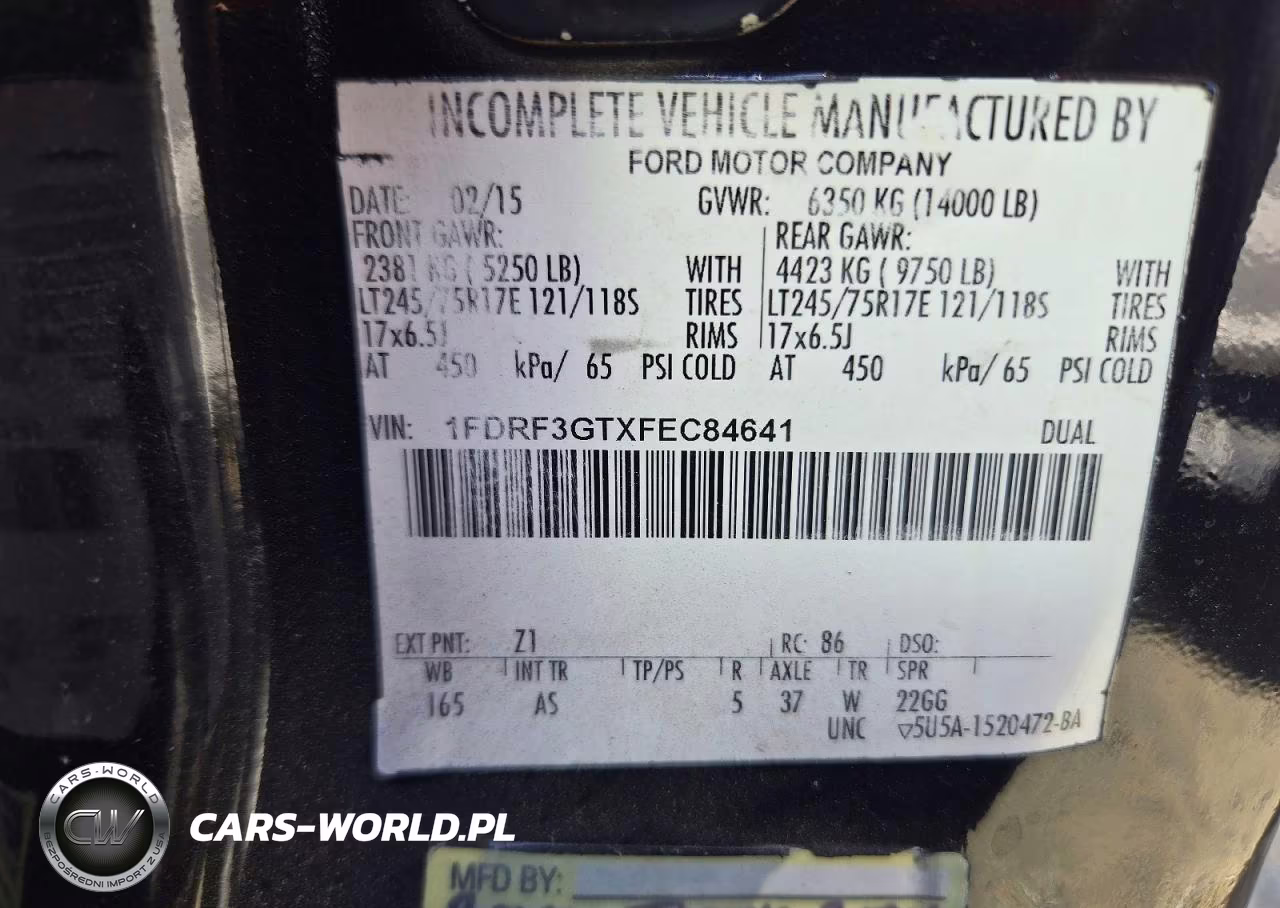 2015 Ford F350 Super Duty VIN:1FDRF3GTXFEC84641 - 12