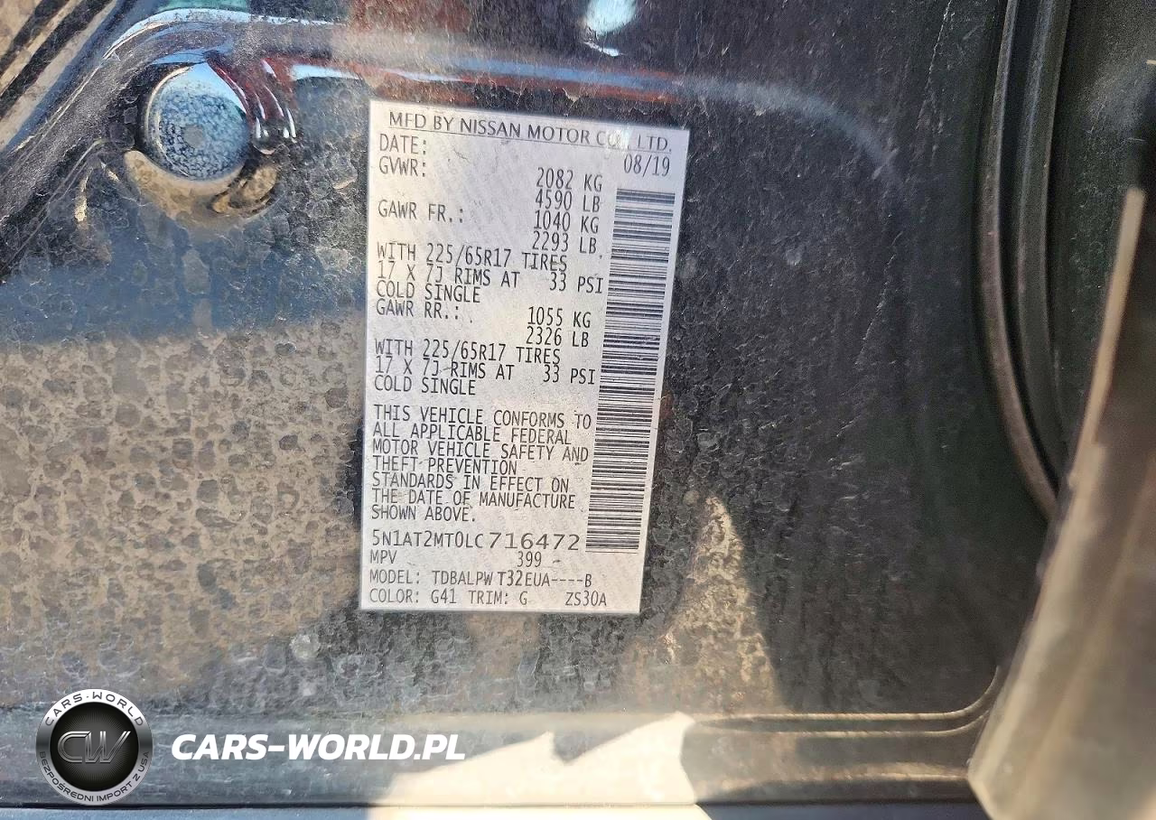 2020 Nissan Rogue S VIN:5N1AT2MT0LC716472 - 13