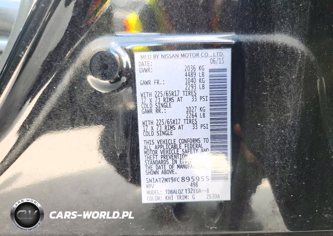 2015 Nissan Rogue Sv VIN:5N1AT2MT9FC895955 - 14