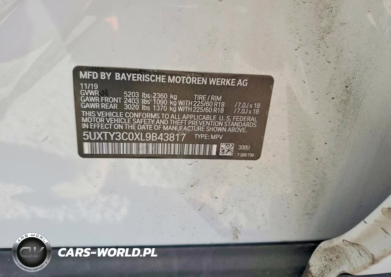 2020 BMW X3 Sdrive30I VIN:5UXTY3C0XL9B43817 - 13