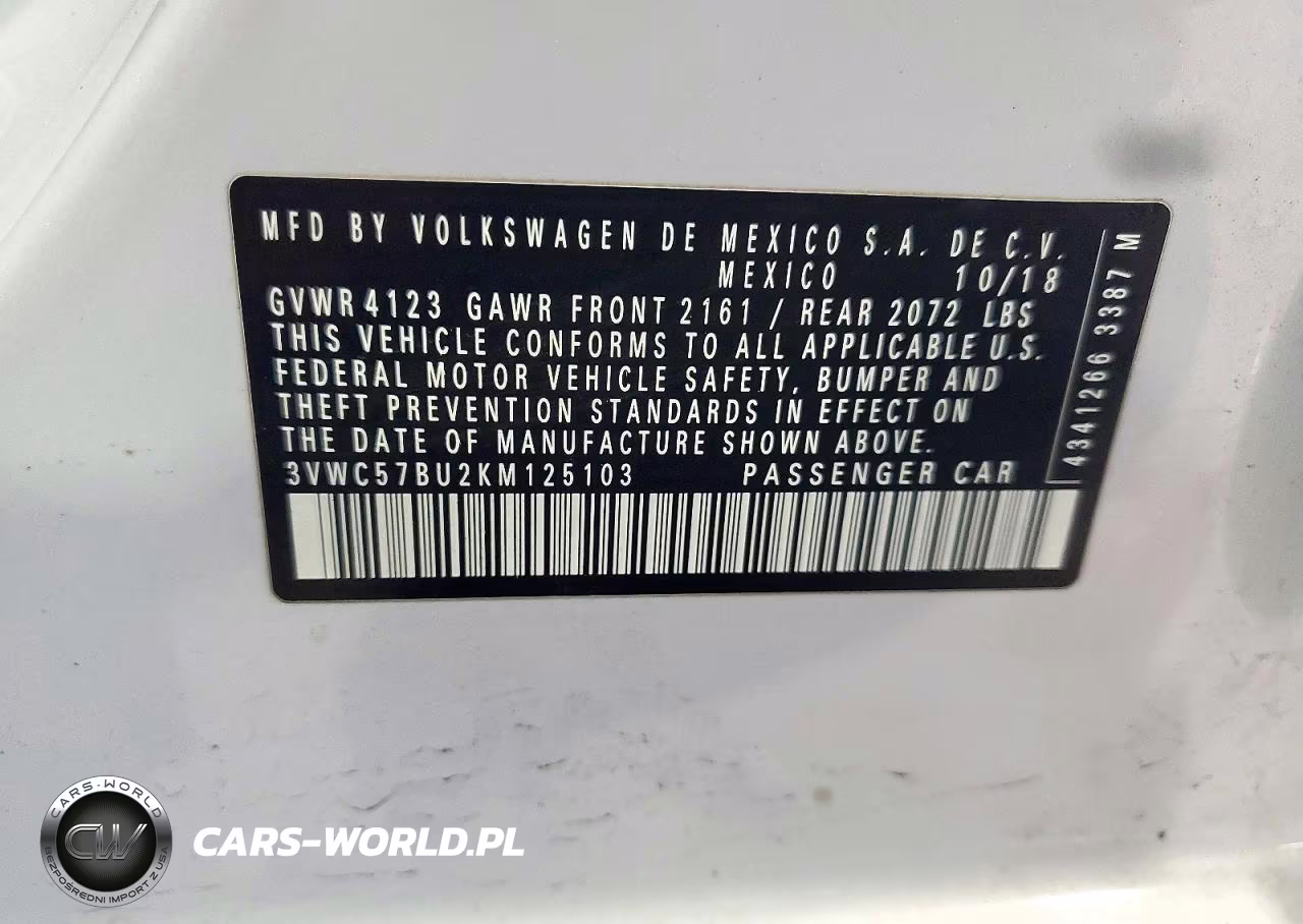2019 Volkswagen Jetta S VIN:3VWC57BU2KM125103 - 12