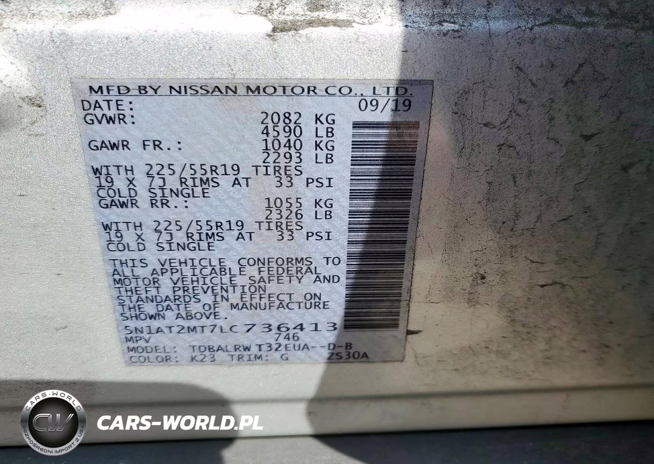 2020 Nissan Rogue S VIN:5N1AT2MT7LC736413 - 14