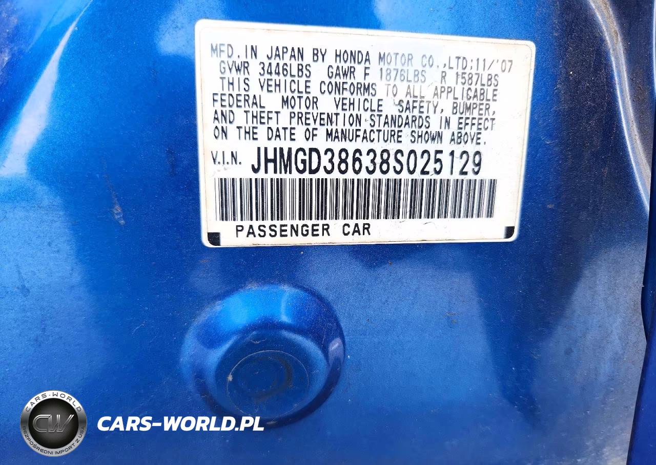 2008 Honda Fit Sport VIN:JHMGD38638S025129 - 12