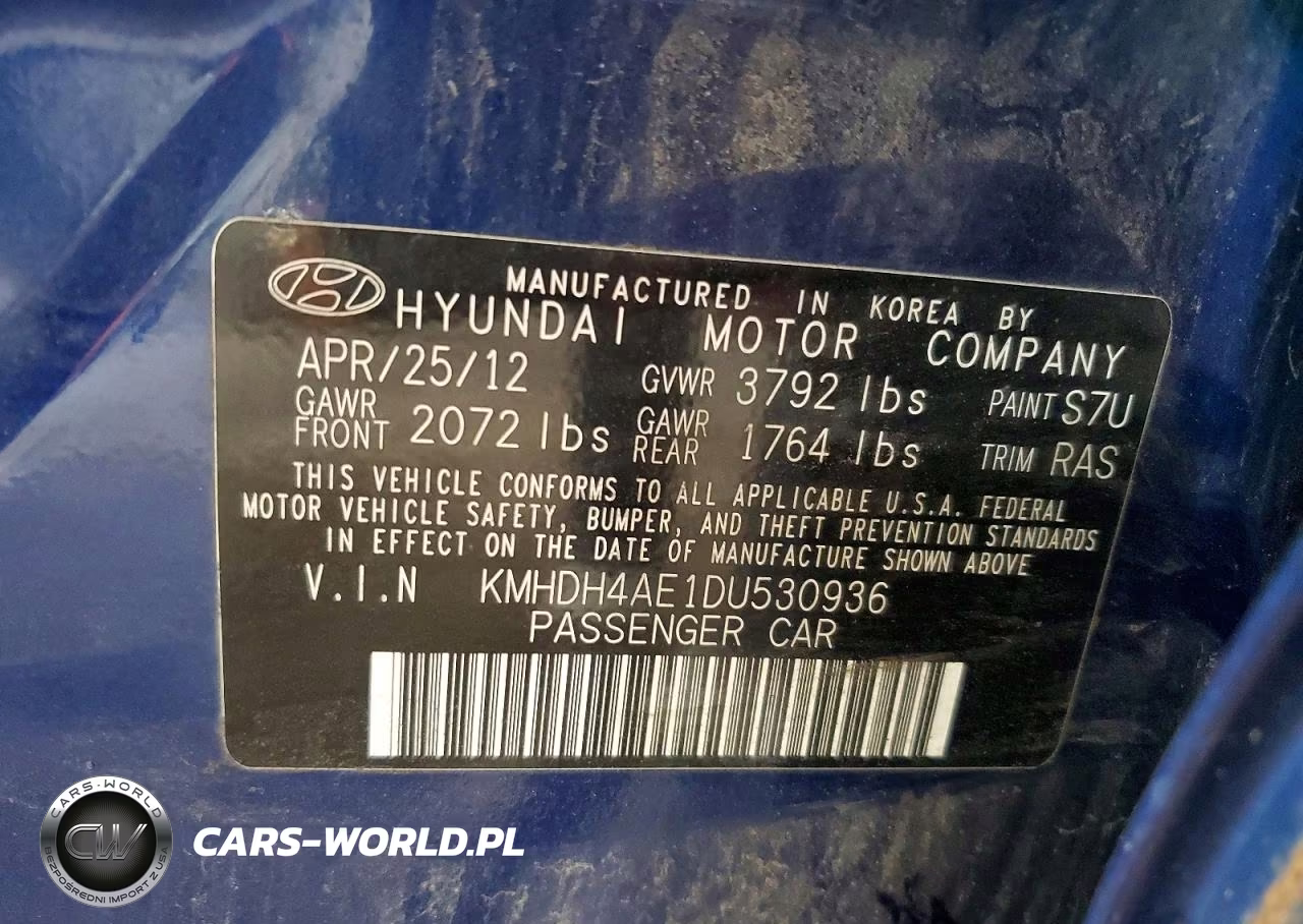 2013 Hyundai Elantra Gls VIN:KMHDH4AE1DU530936 - 13