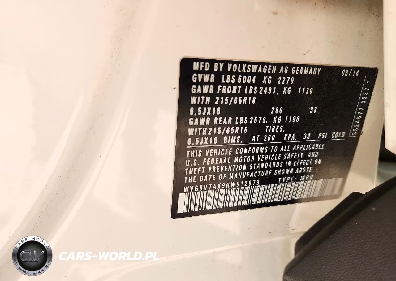 2017 Volkswagen Tiguan S VIN:WVGBV7AX9HW512973 - 13