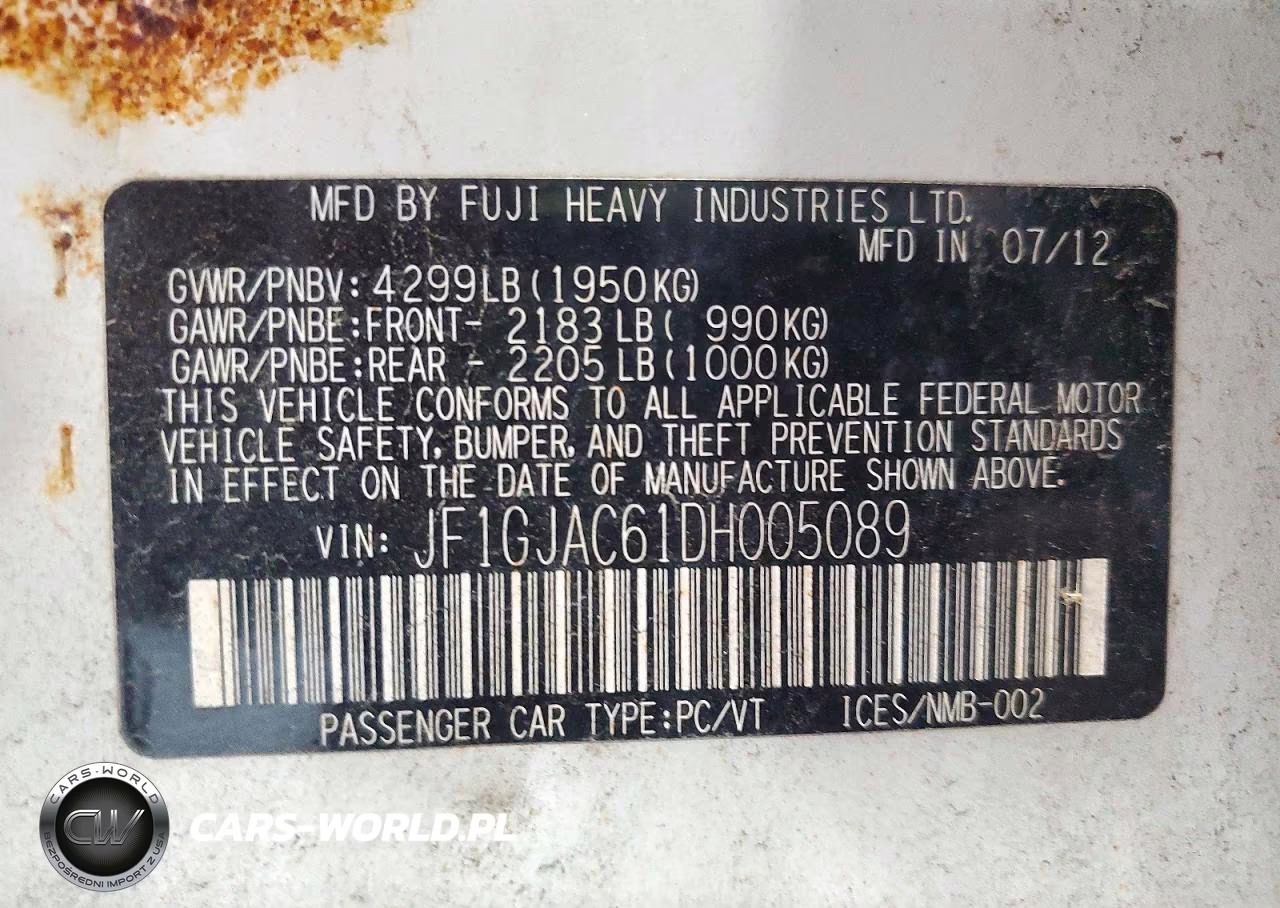 2013 Subaru Impreza Premium VIN:JF1GJAC61DH005089 - 13