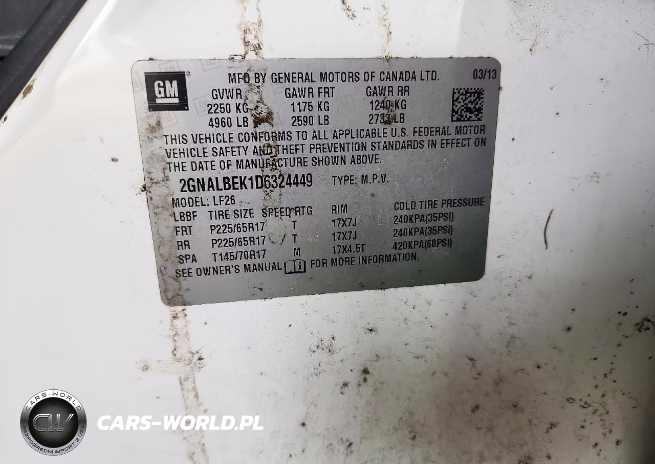 2013 Chevrolet Equinox Ls VIN:2GNALBEK1D6324449 - 13