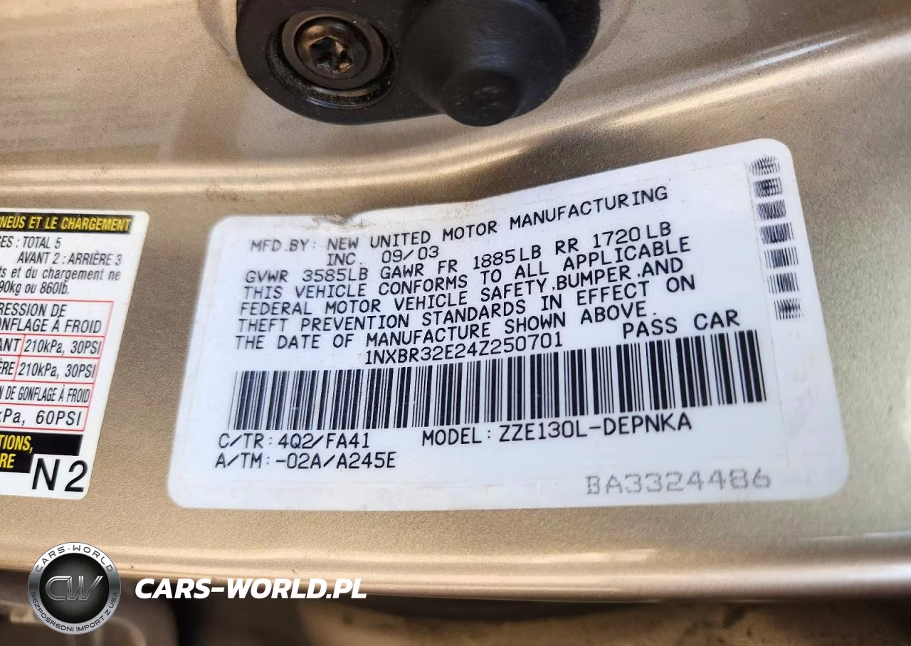 2004 Toyota Corolla Le VIN:1NXBR32E24Z250701 - 12