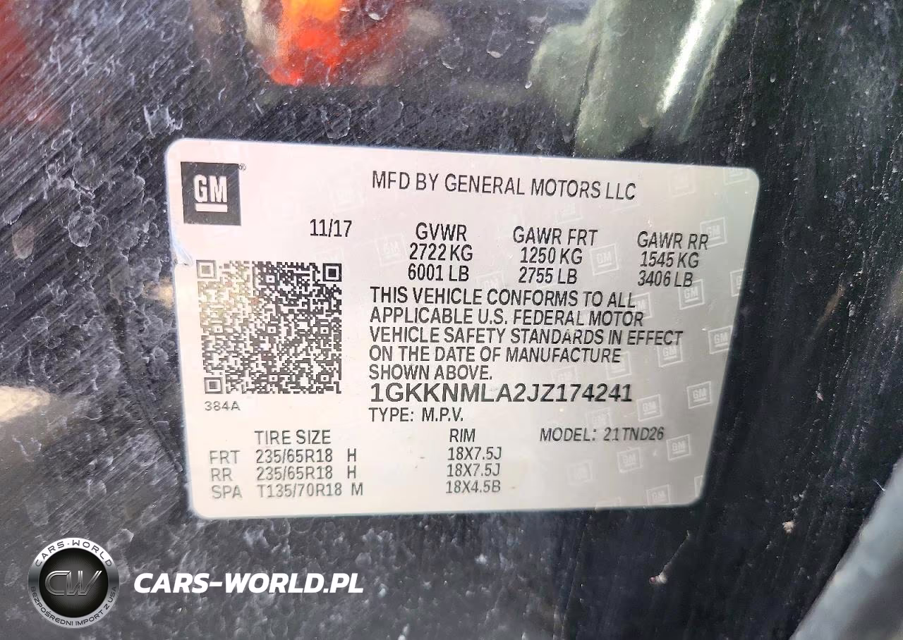2018 GMC Acadia Slt-1 VIN:1GKKNMLA2JZ174241 - 13