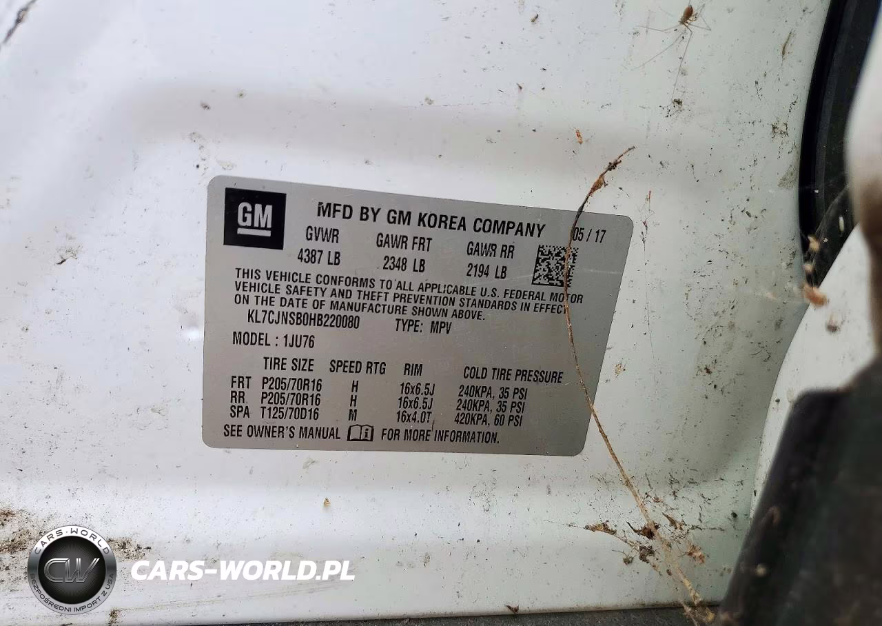 2017 Chevrolet Trax Ls VIN:KL7CJNSB0HB220080 - 13