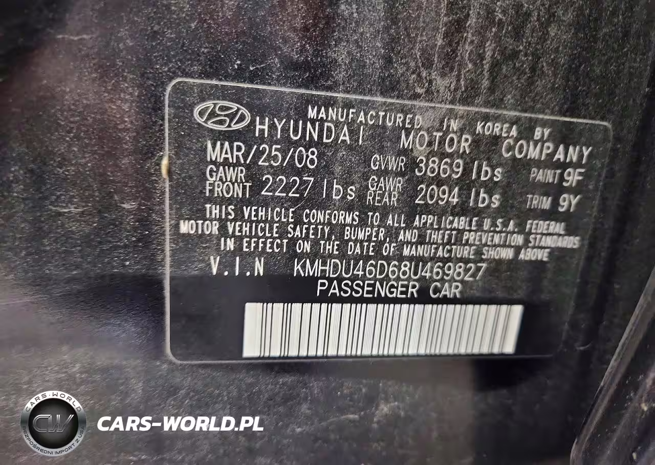 2008 Hyundai Elantra Gls VIN:KMHDU46D68U469827 - 12