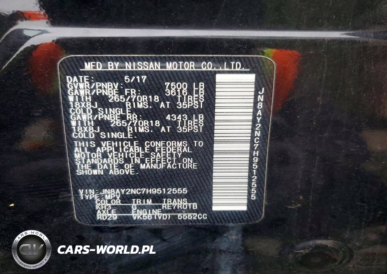 2017 Nissan Armada Sv VIN:JN8AY2NC7H9512555 - 13