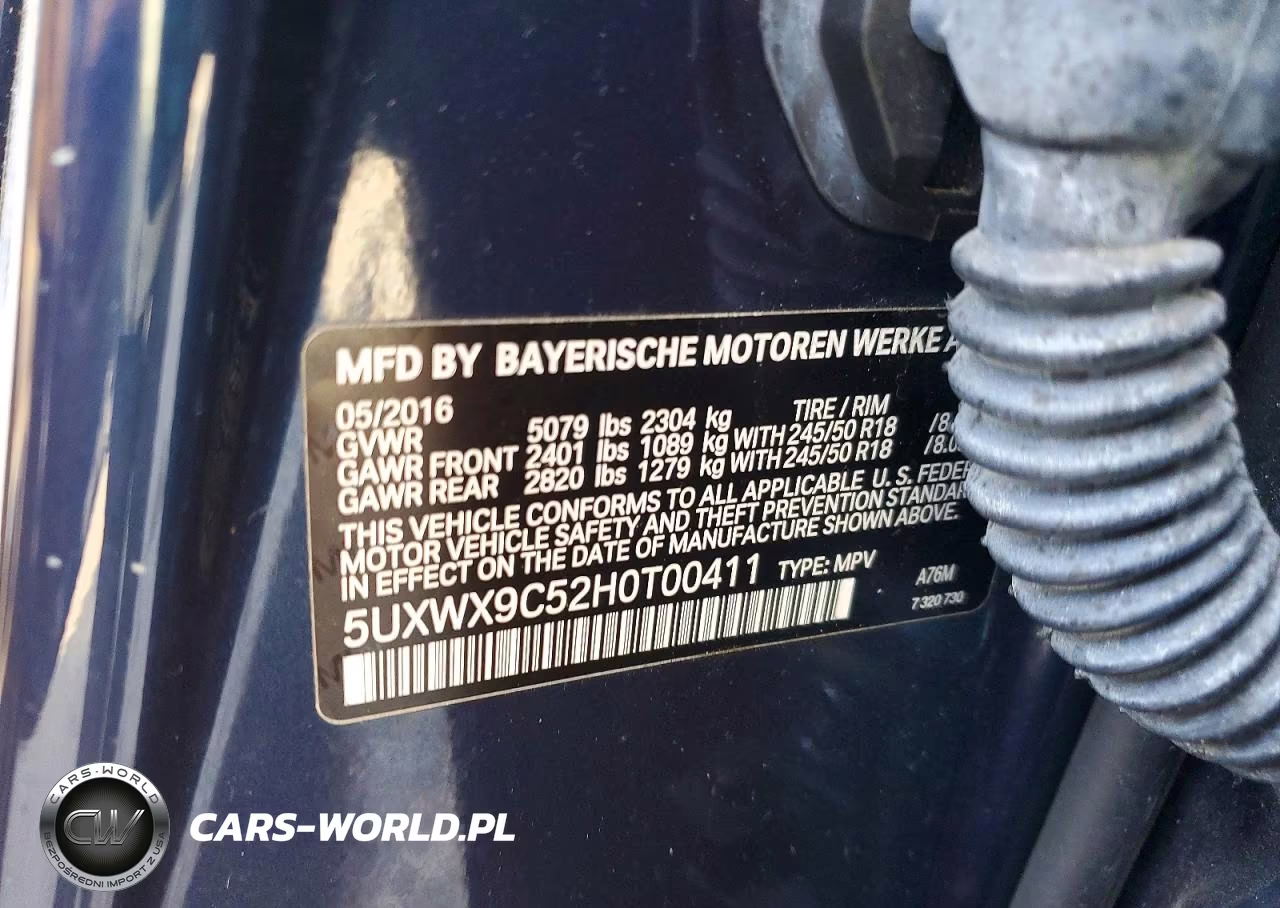 2017 BMW X3 xDrive28I VIN:5UXWX9C52H0T00411 - 13