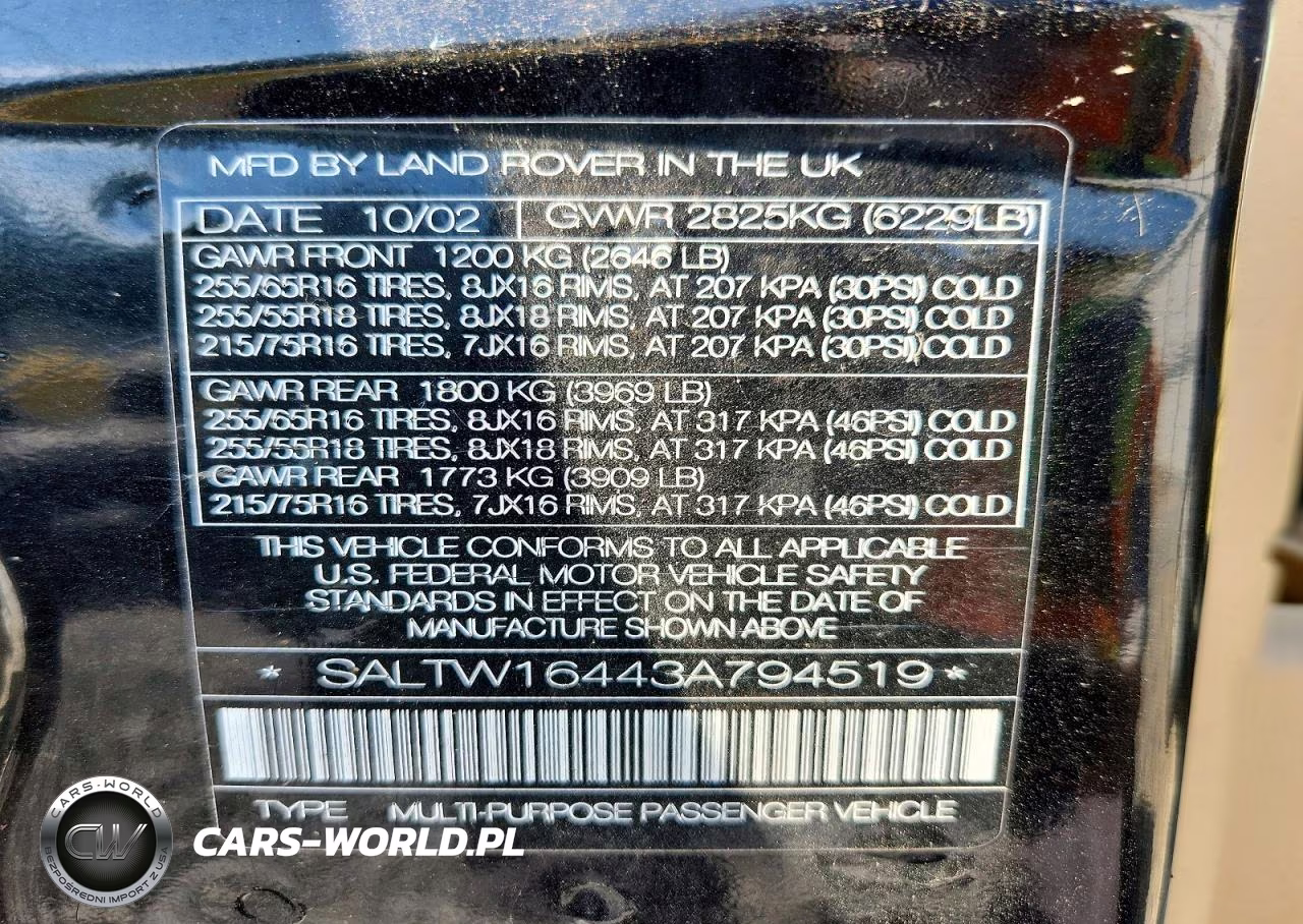 2003 Land Rover Discovery Ii Se VIN:SALTW16443A794519 - 12