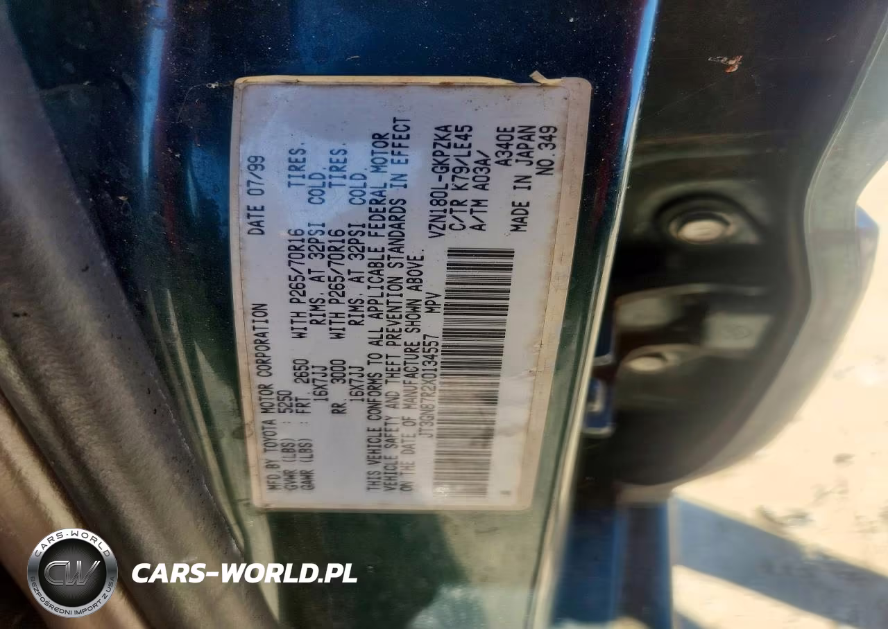 1999 Toyota 4Runner Limited VIN:JT3GN87R2X0134557 - 13