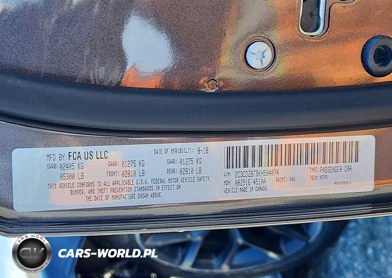 2019 Dodge Challenger R-T VIN:2C3CDZBT5KH504074 - 12