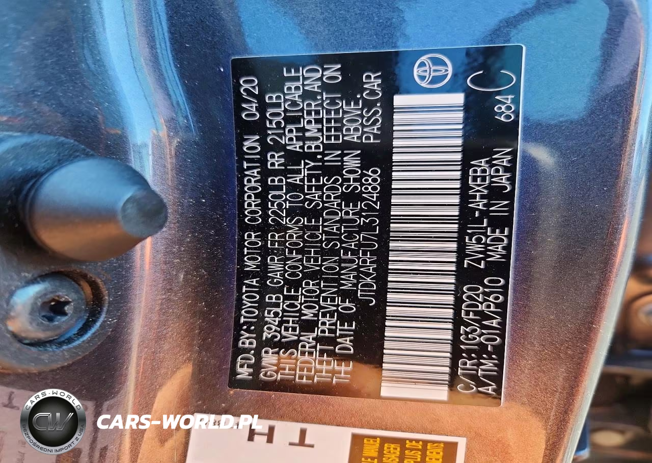 2020 Toyota Prius VIN:JTDKARFU7L3124886 - 12