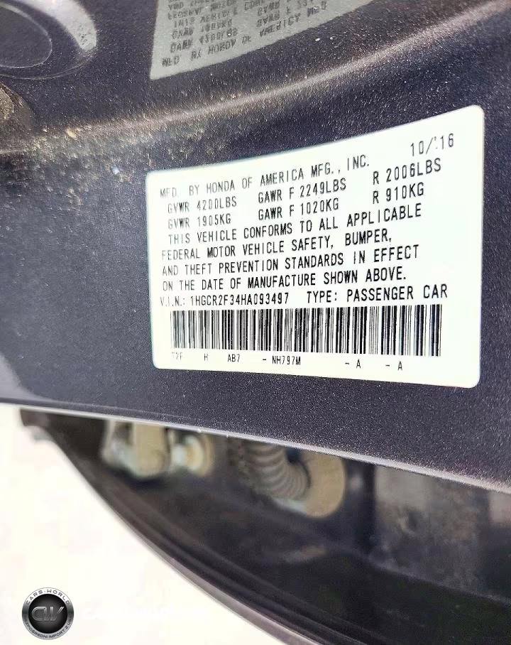 2017 Honda Accord Lx VIN:1HGCR2F34HA093497 - 13