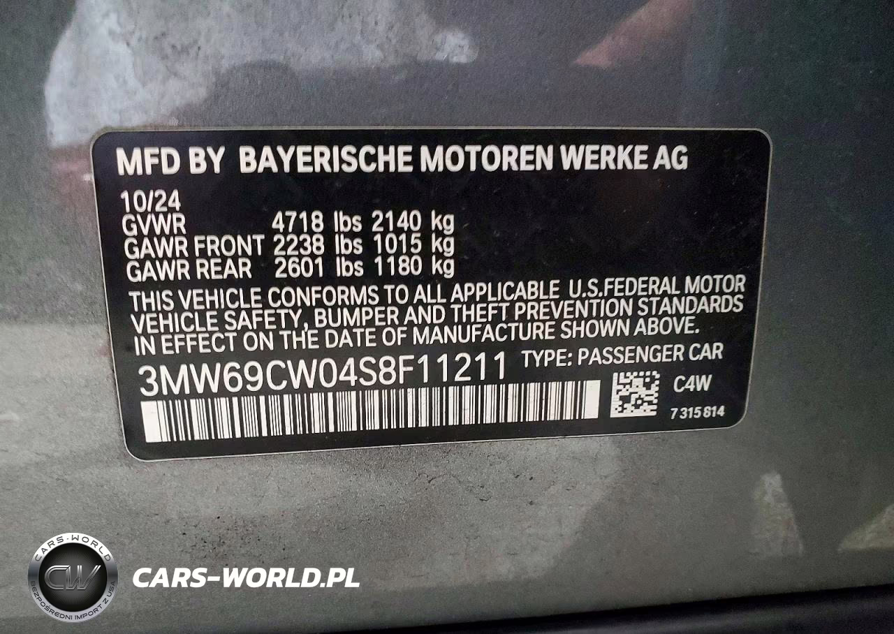 2025 BMW 330I VIN:3MW69CW04S8F11211 - 12
